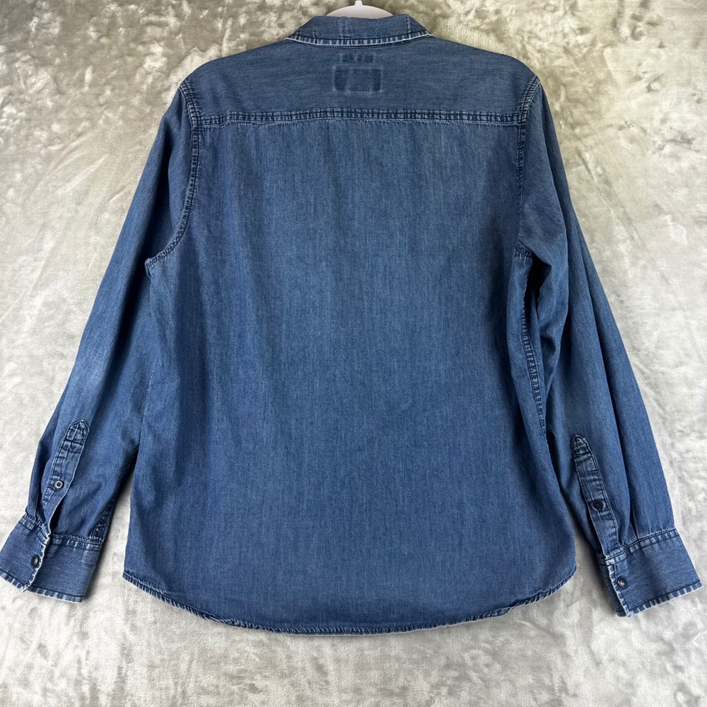 American Rag Denim Shirt Women Large Blue Button Down Long Sleeve (1600) - Picture 6 of 10